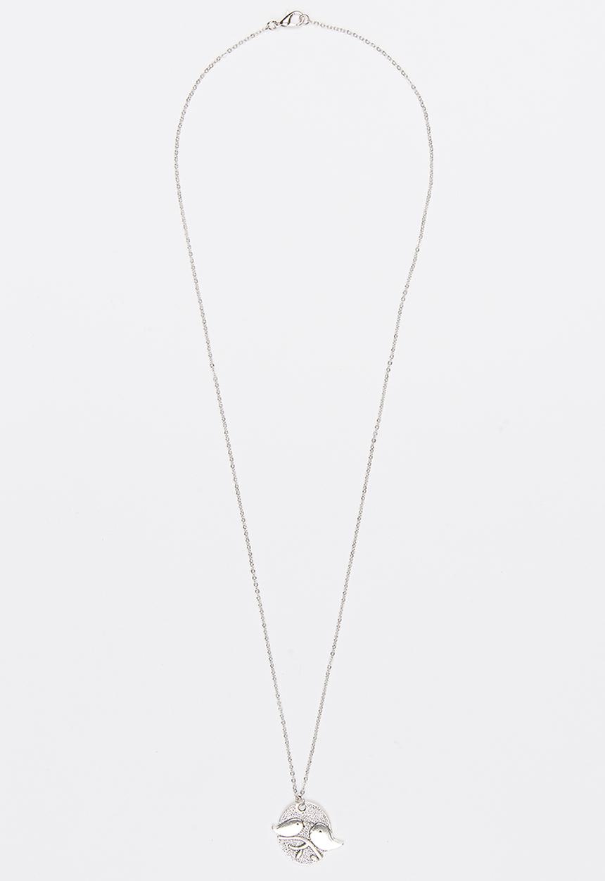 Jewels and Lace - Bird Necklace Silver