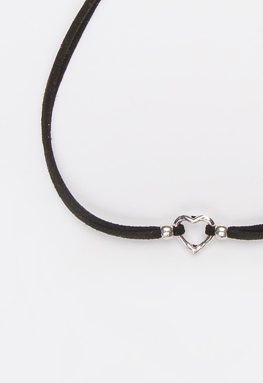 Jewels and Lace - Heart Choker Black
