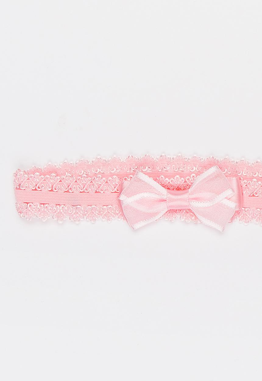 Jewels and Lace - Plaited Leaf and Bow Headband 2 Pack Mid Pink