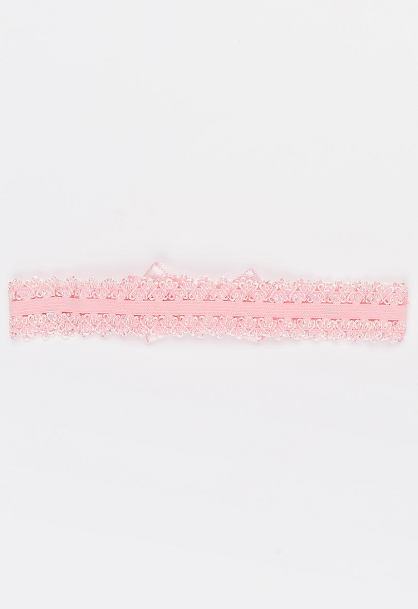 Jewels and Lace - Plaited Leaf and Bow Headband 2 Pack Mid Pink