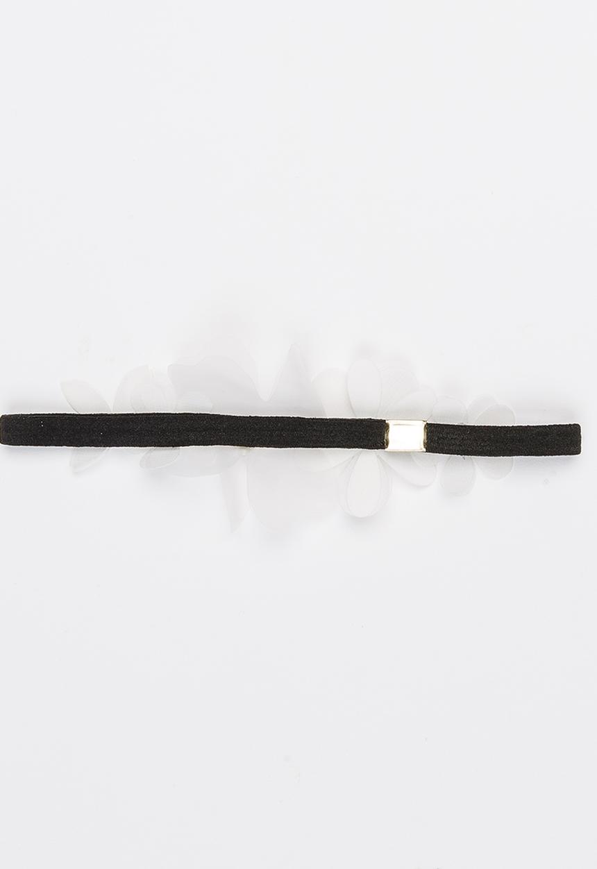 Jewels and Lace - Laser - Cut Flower Headband Black and White