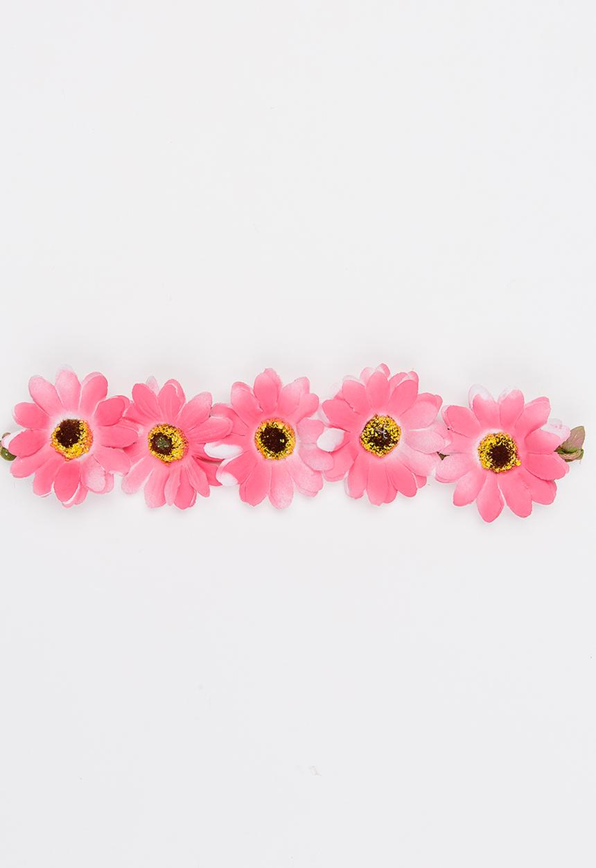 Jewels and Lace - Floral Headband Mid Pink