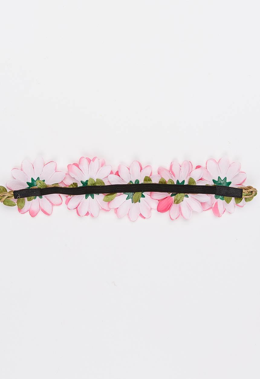 Jewels and Lace - Floral Headband Mid Pink