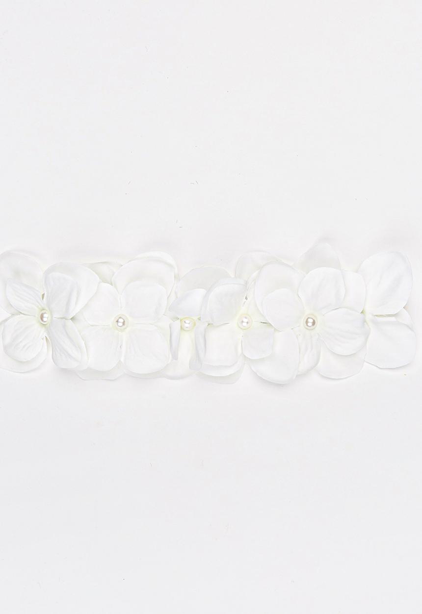 Jewels and Lace - Flower Headband Off White
