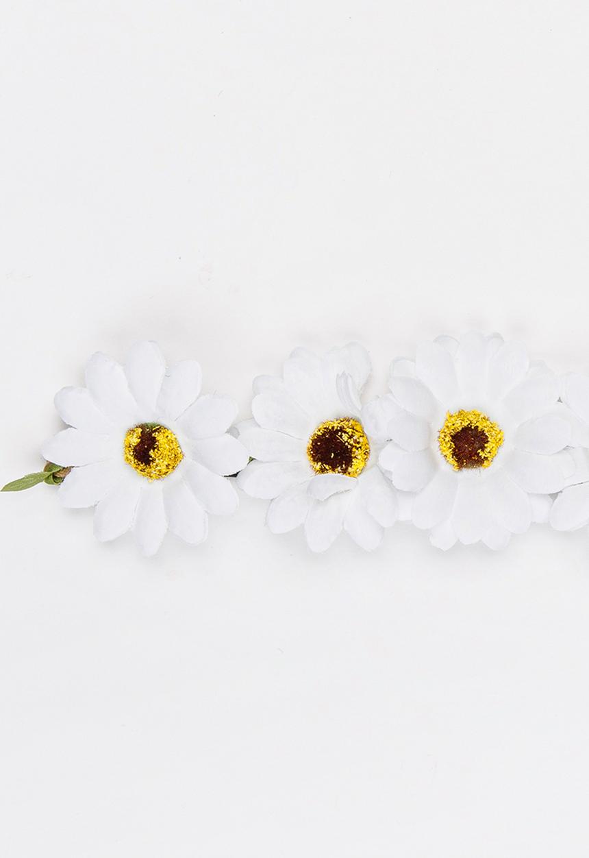 Jewels and Lace - Floral Headband White