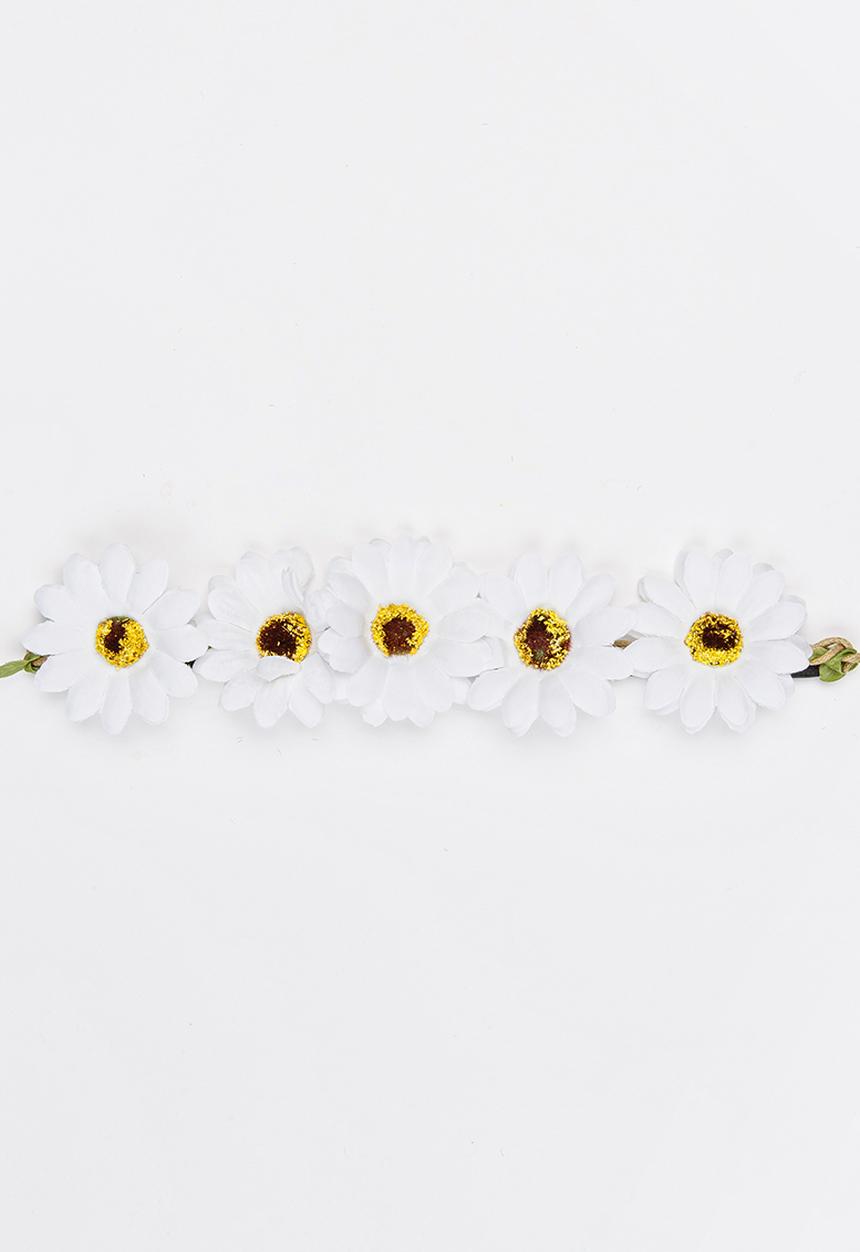 Jewels and Lace - Floral Headband White