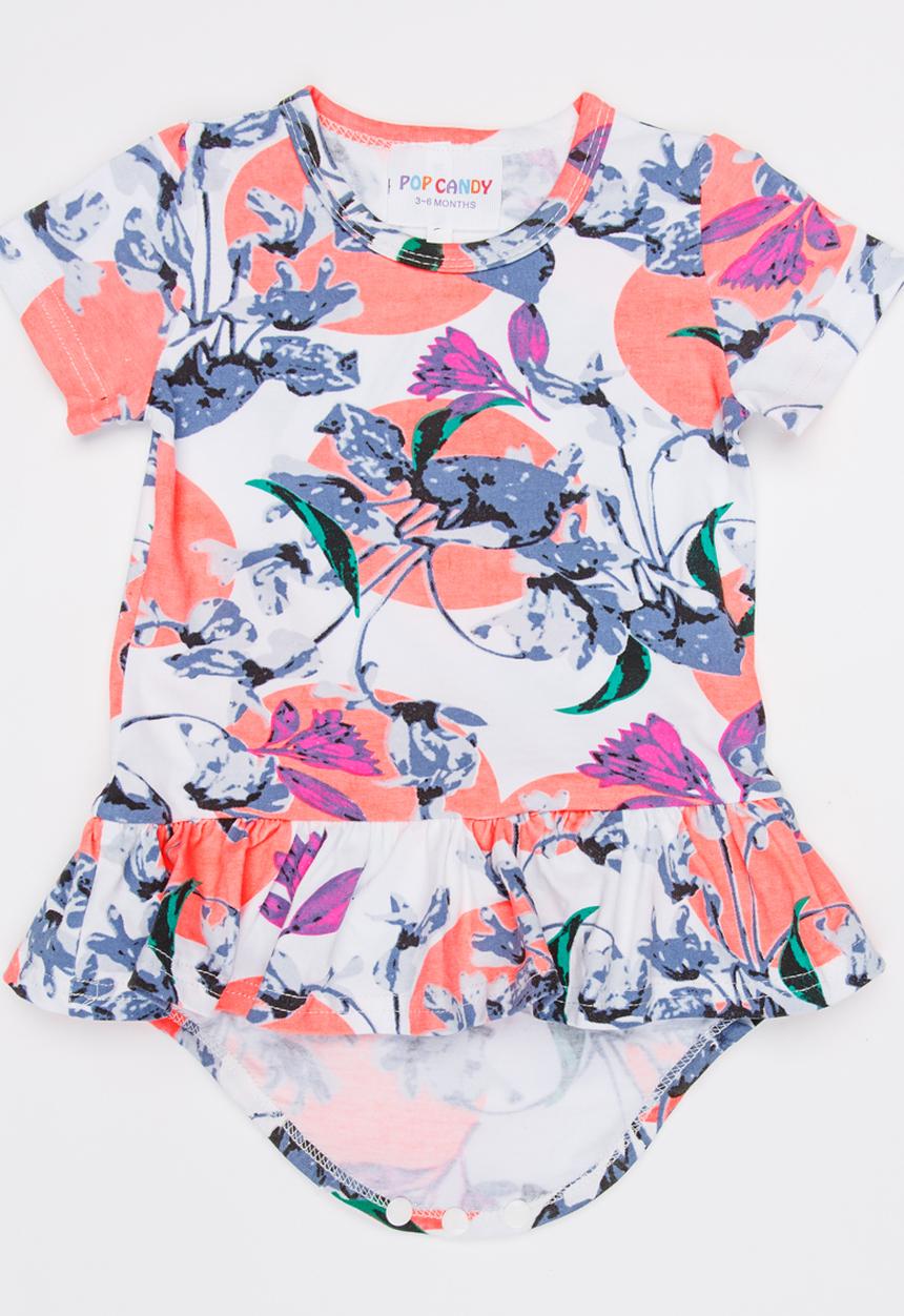 Pop Candy - Printed Romper Dress Multi-colour