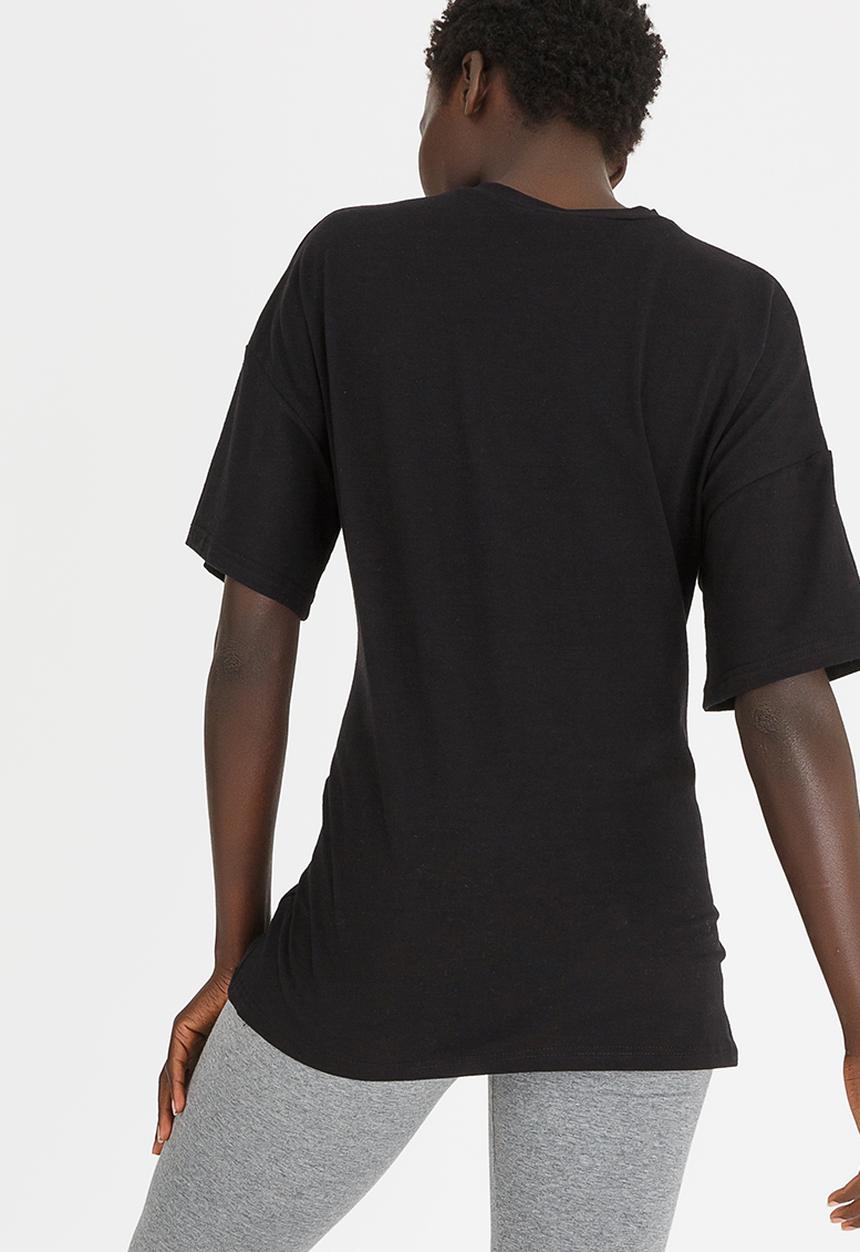 c(inch) - Lace-Up Corset Tee Black