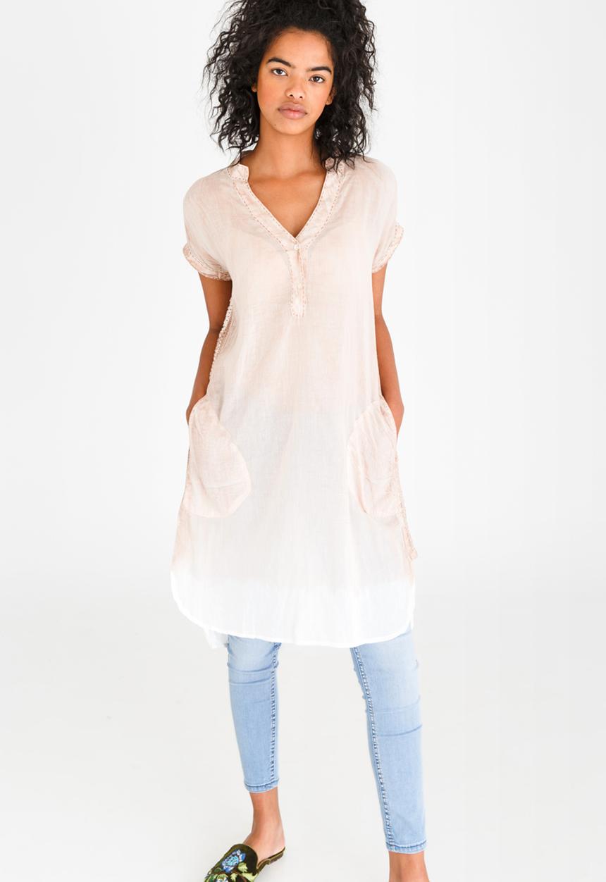 G Couture - Dropped  Shoulder Dip-dye Tunic Brown