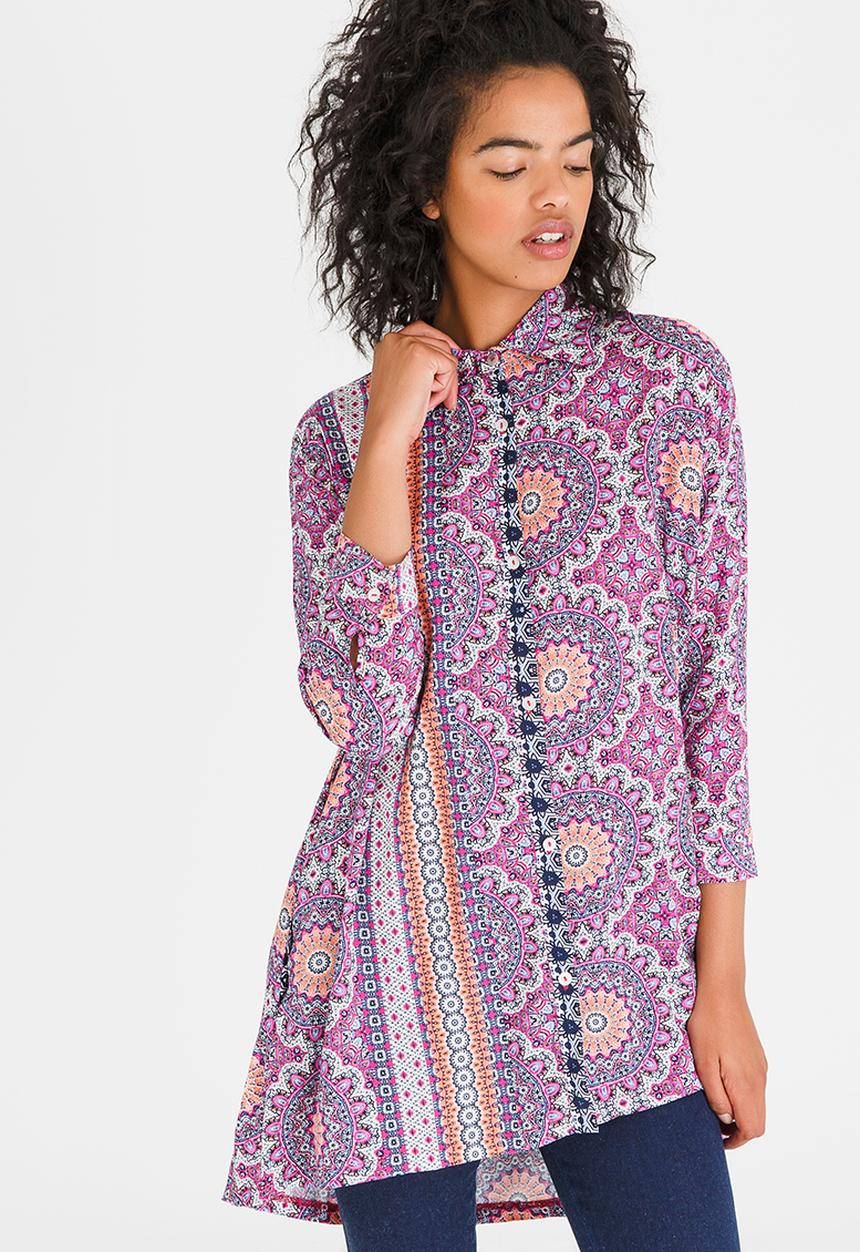 Slick - Cora Printed Pocket Shirt Multi-colour