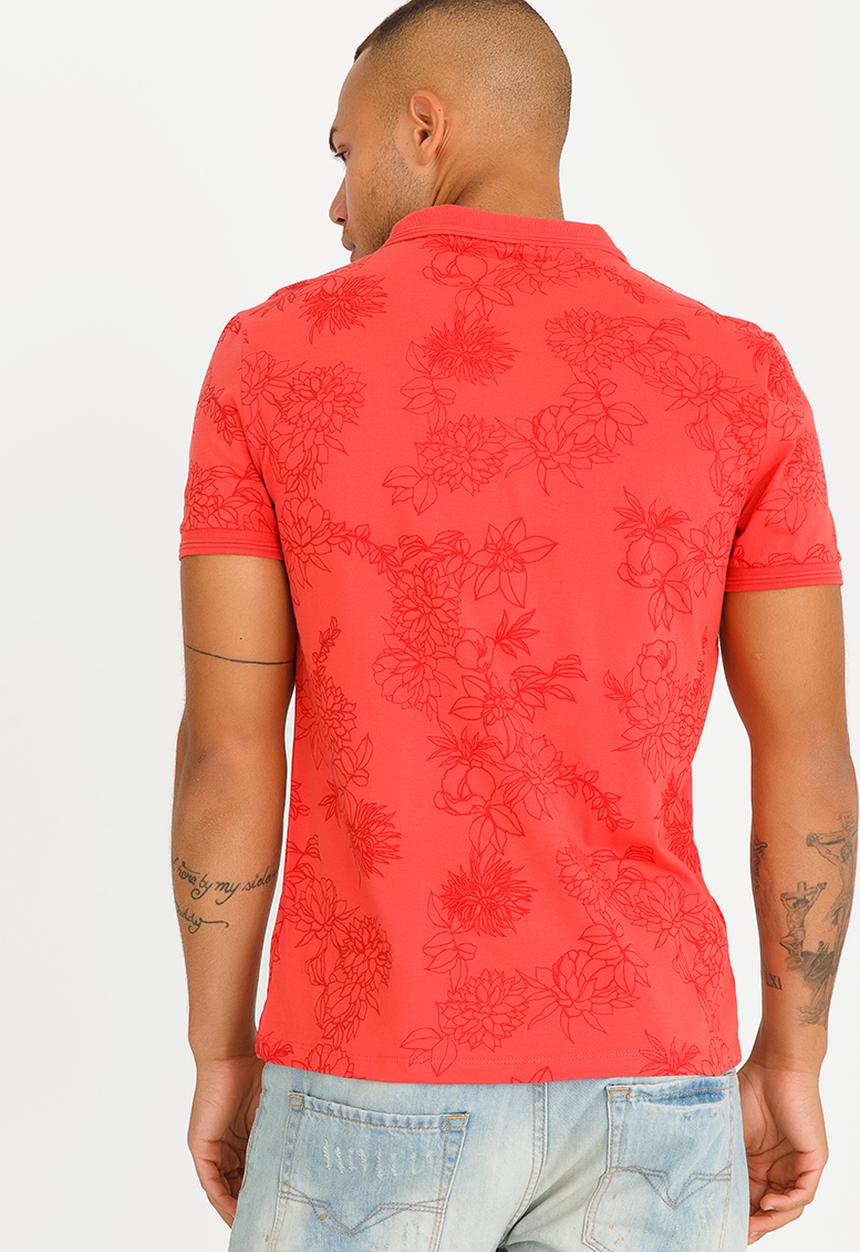 GUESS - Stream Floral Vine Polo Red