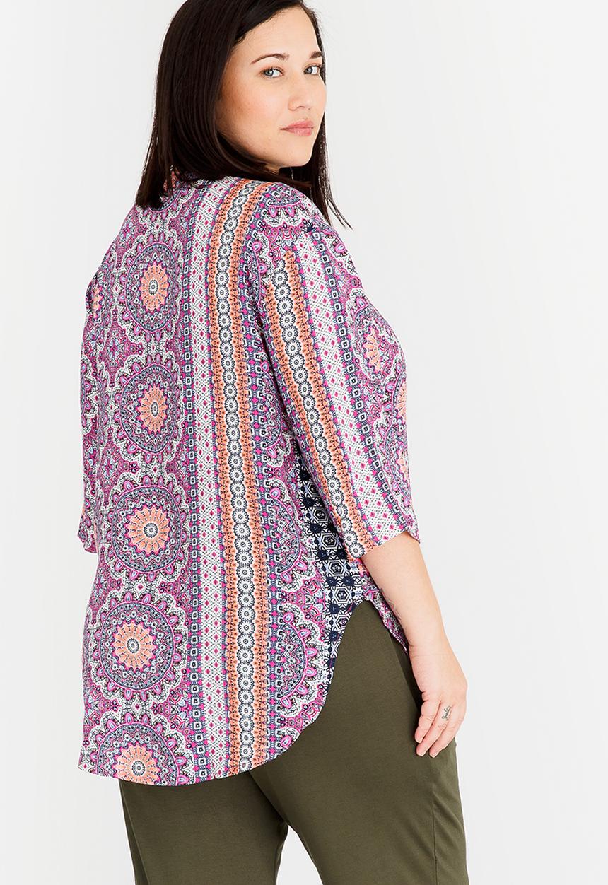 Slick - Torey Eyelit Lace-up Detail Top Multi-colour