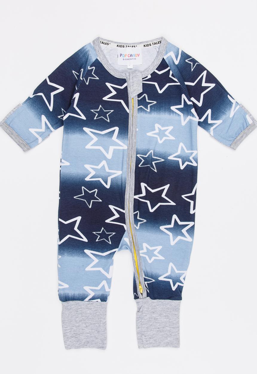 Pop Candy - Star Print Bodysuit Blue