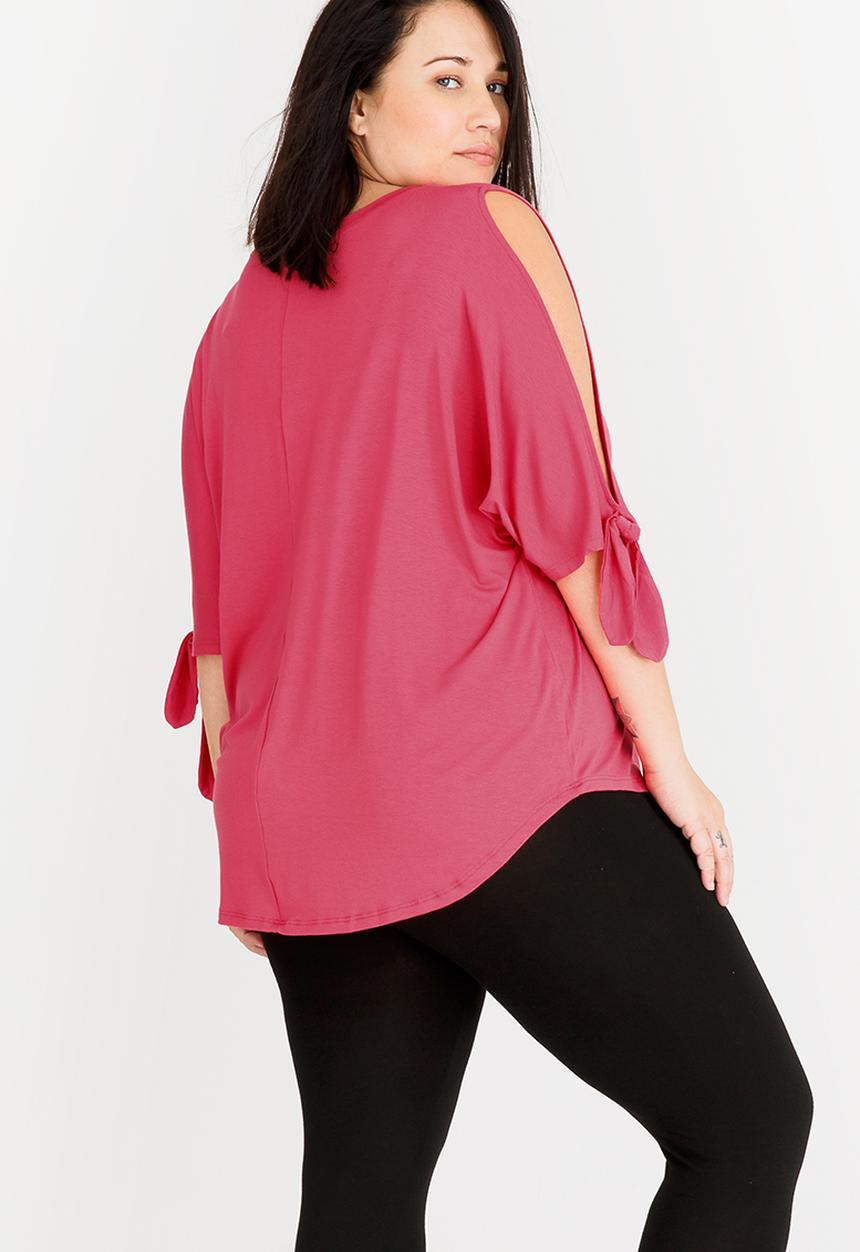 Slick - Rachel Tie Sleeve Top Coral