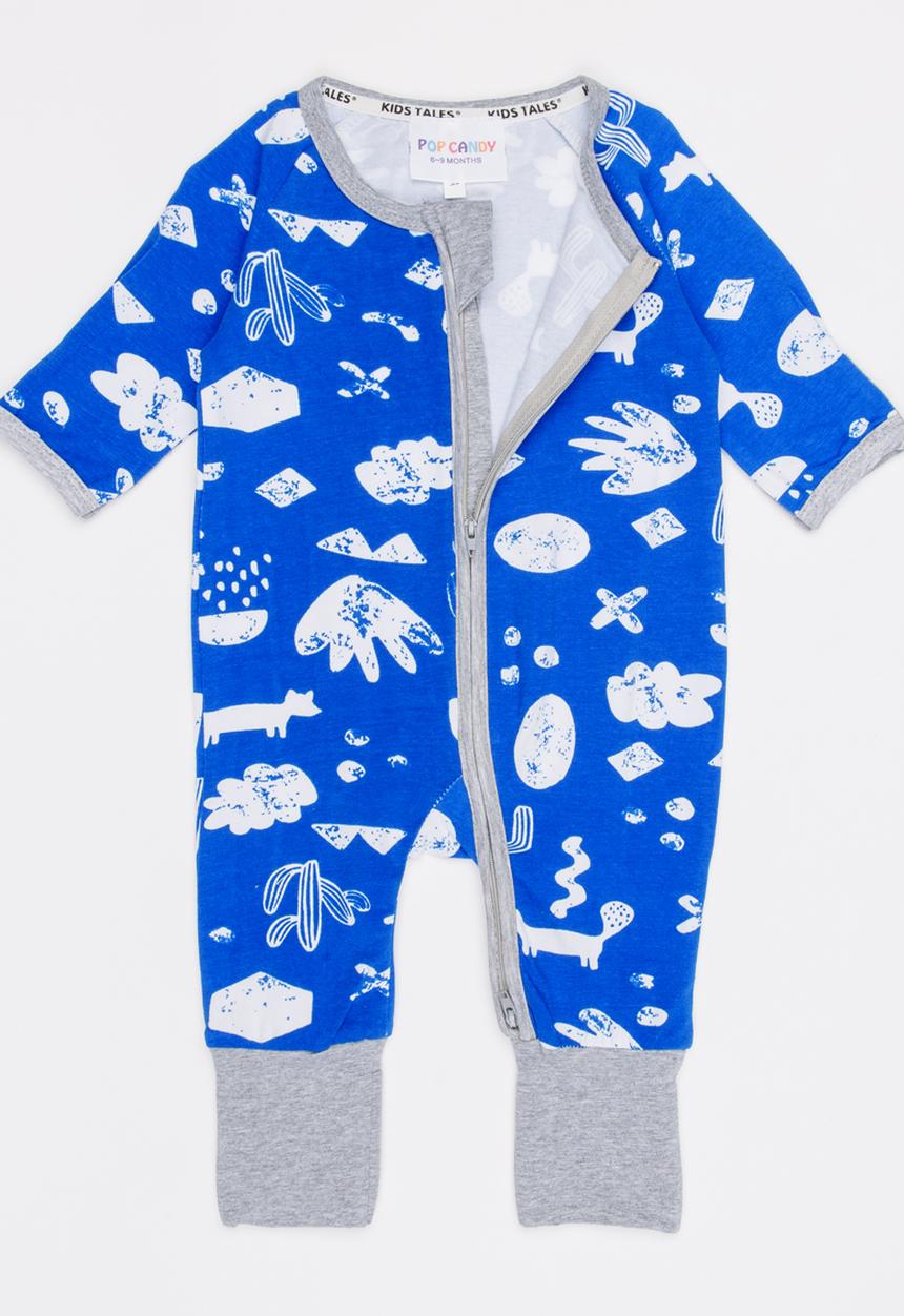 Pop Candy - Printed Full bodysuit Blue