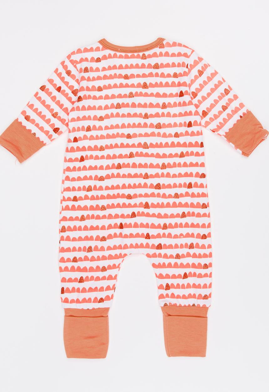 Pop Candy - Striped Bodysuit Coral