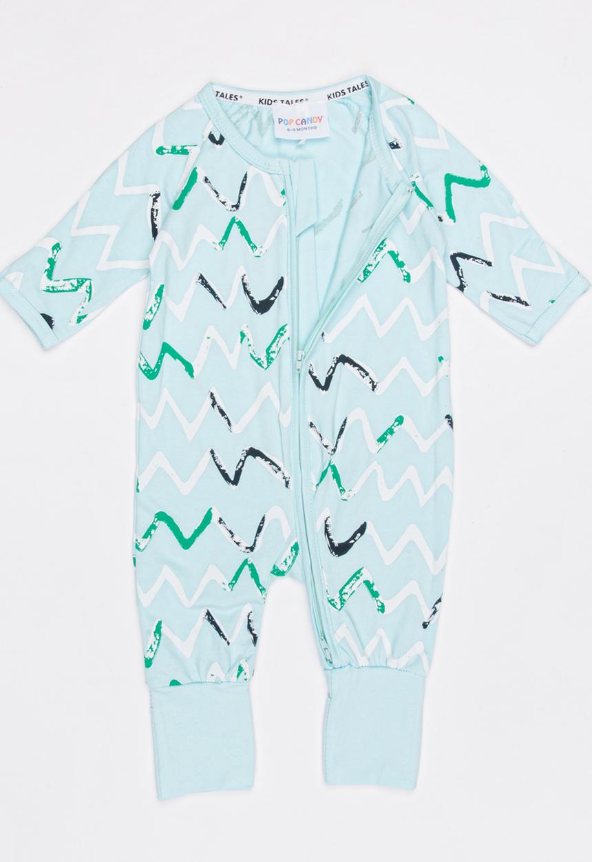 Pop Candy - Zig Zag Full Bodysuit Blue
