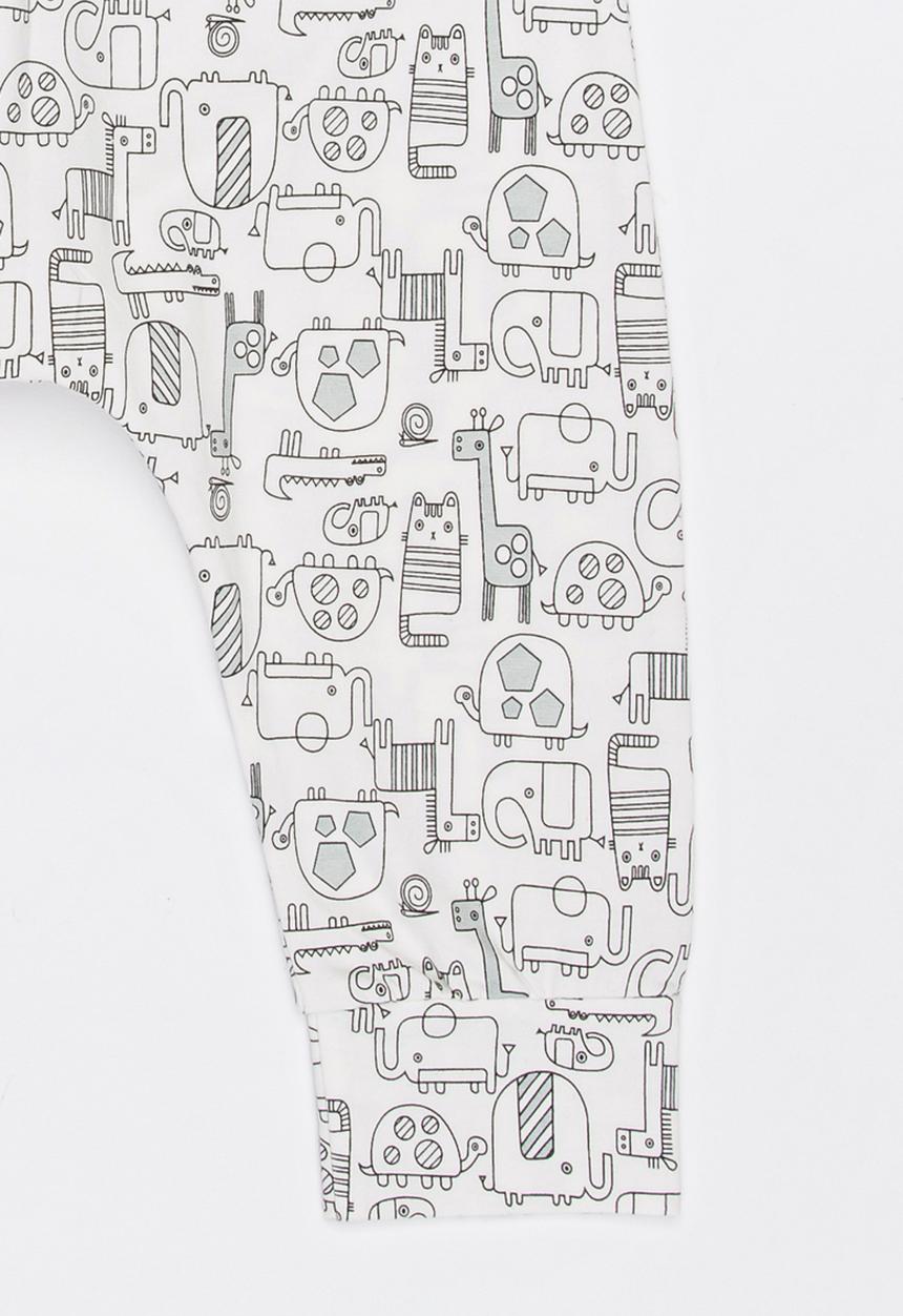 Pop Candy - Printed Harem Pants Grey