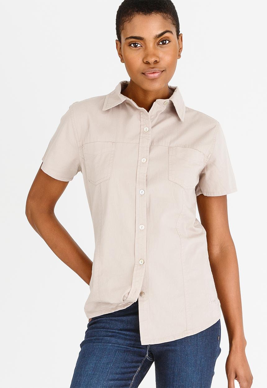 JEEP - Short Sleeve Pocket Blouse Stone