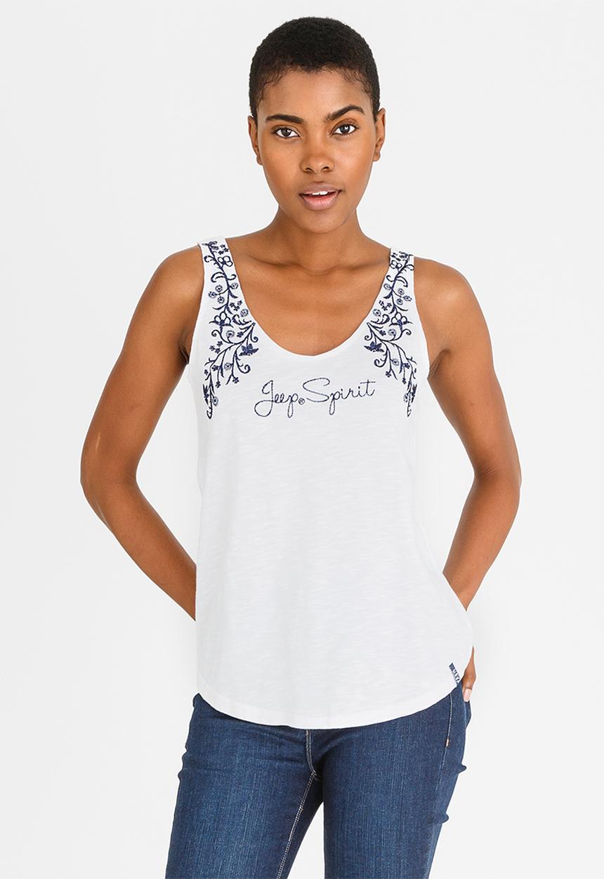 JEEP - Embroidered Vest White