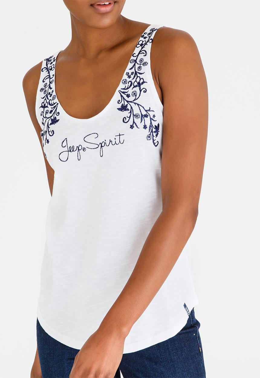 JEEP - Embroidered Vest White