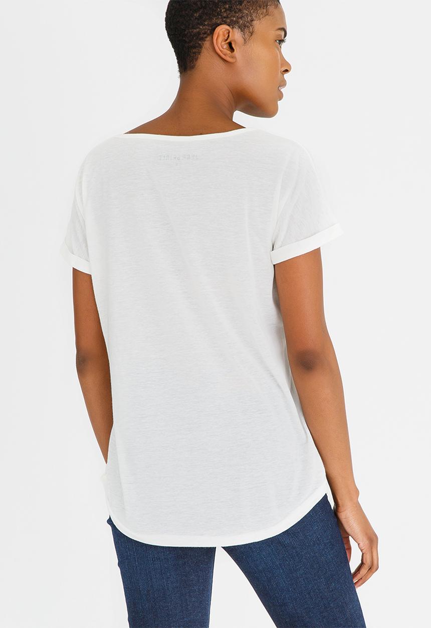 JEEP - Print and Embroidered V-neck Tee Neutral
