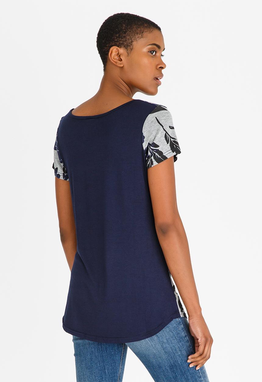 JEEP - All Over Print Top Grey Melange