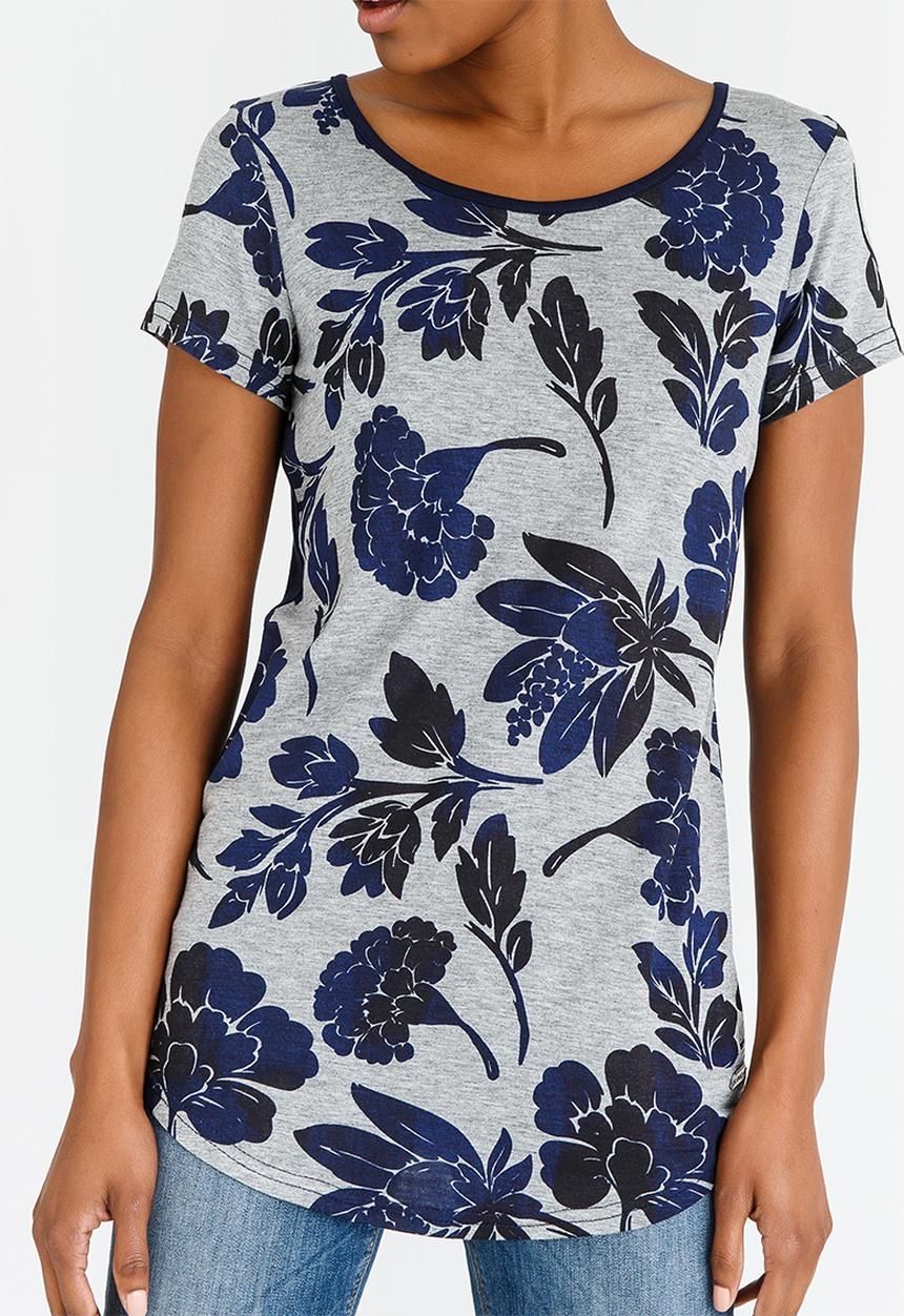 JEEP - All Over Print Top Grey Melange