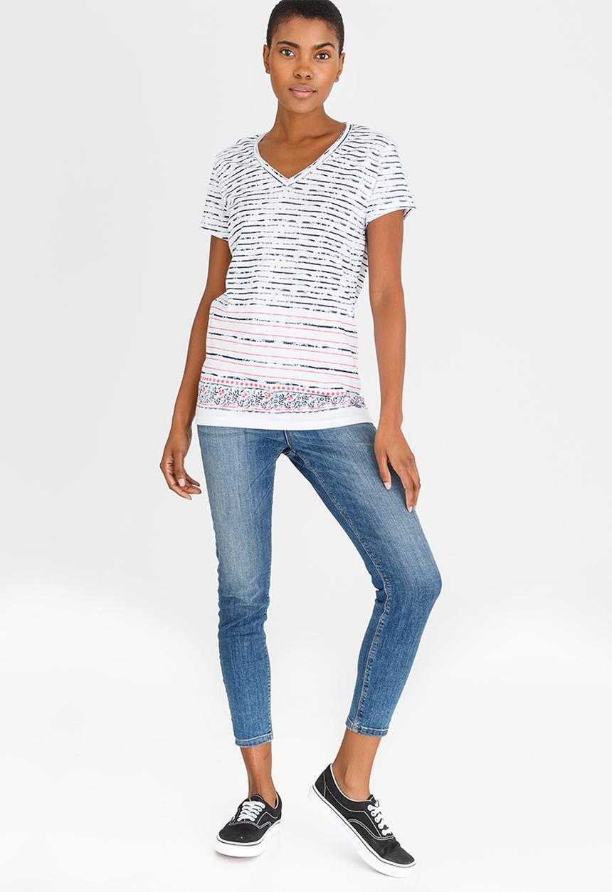 JEEP - Printed V-neck Tee Multi-colour