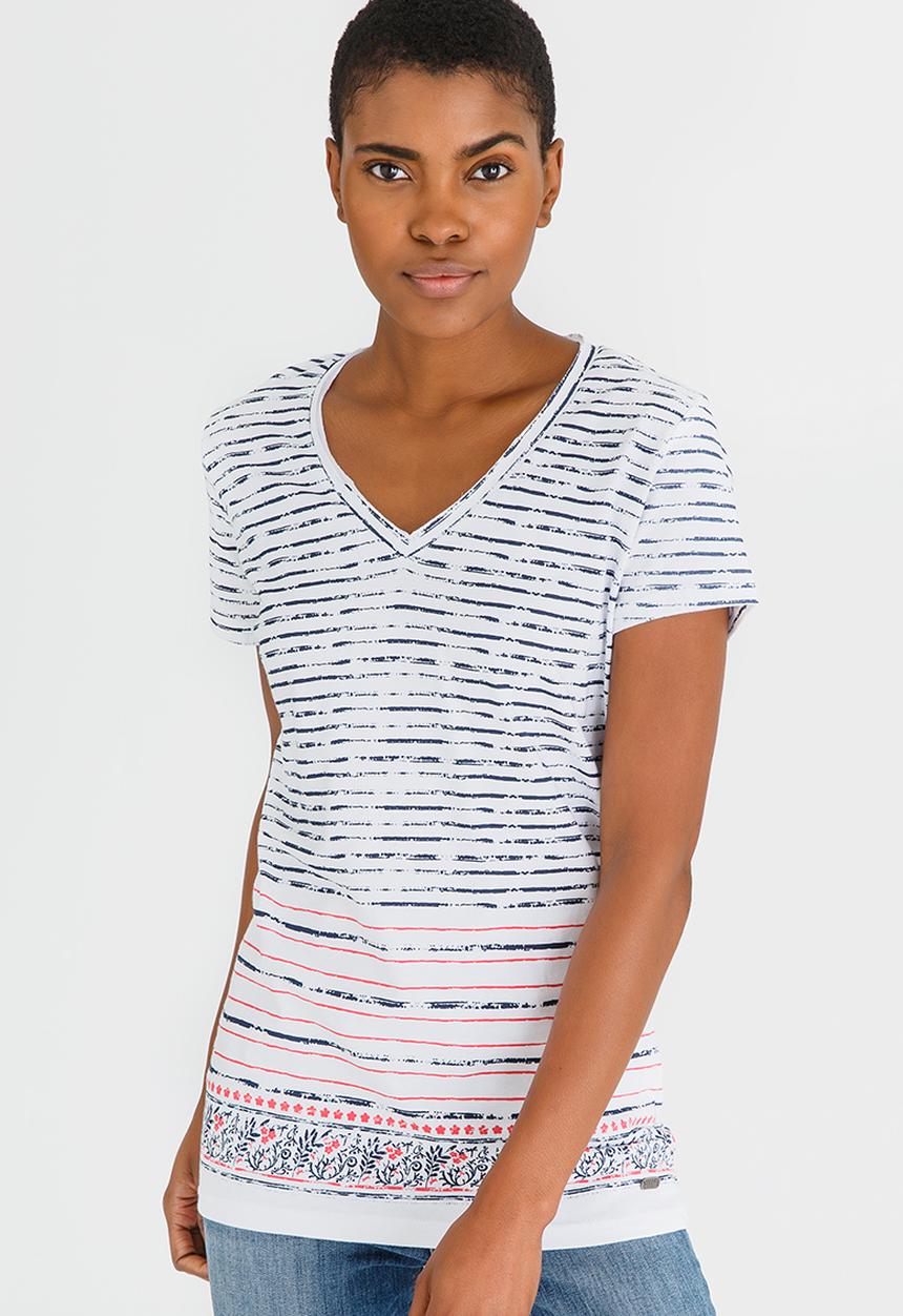 JEEP - Printed V-neck Tee Multi-colour