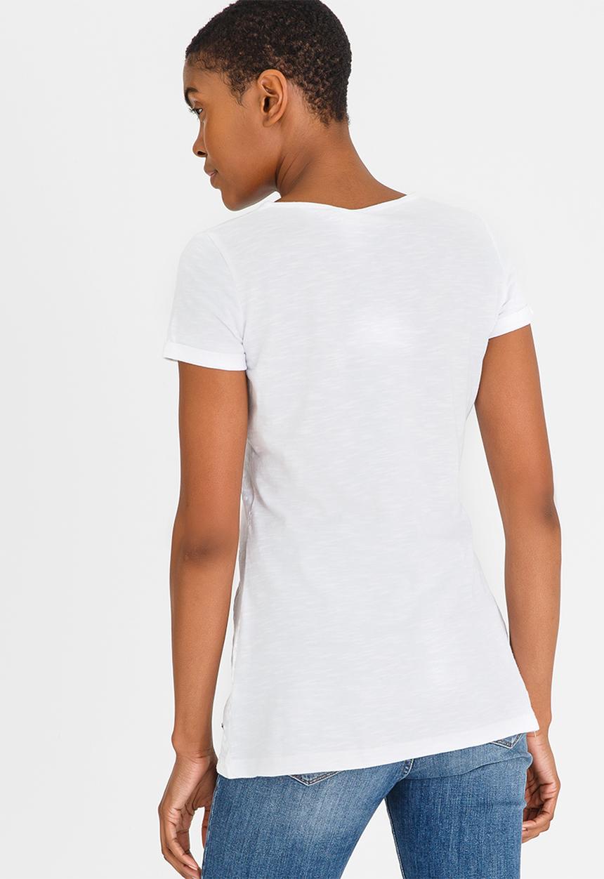 JEEP - Round Neck Tee with Puff Print White