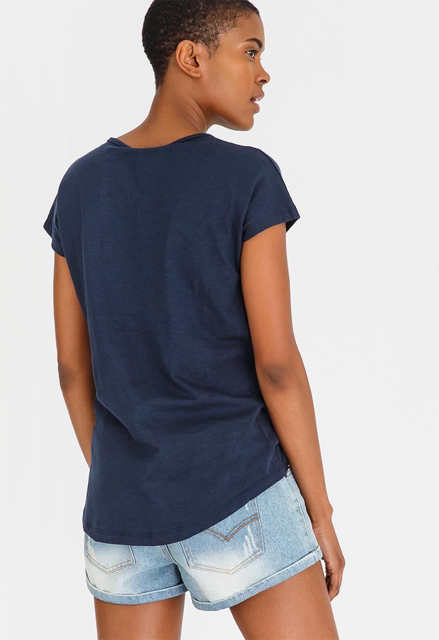 JEEP - Slub Embroidered Top Navy