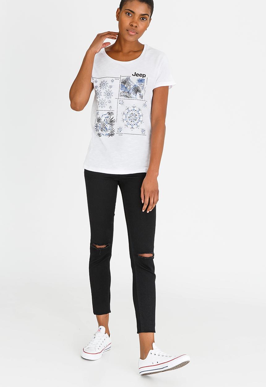 JEEP - Foil Print Fashion Tee White