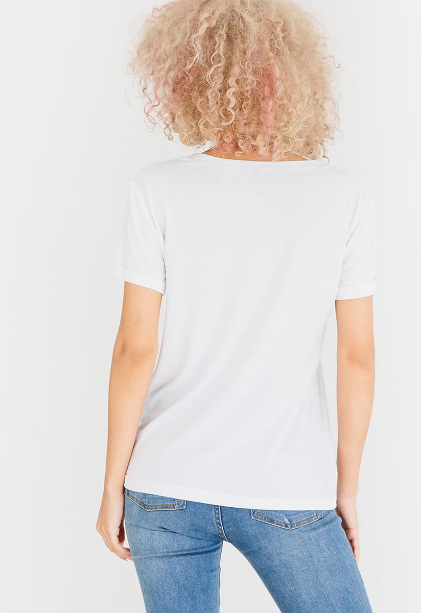 c(inch) - Leaf Print Tee White