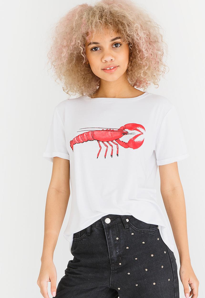 c(inch) - Lobster Print Tee White
