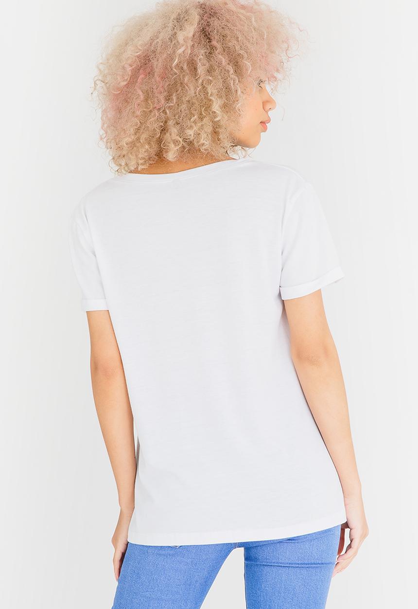 c(inch) - Flamingo Print Tee White