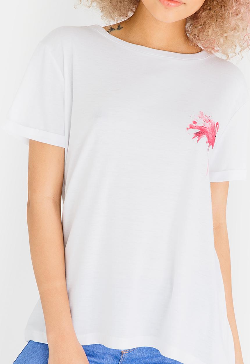 c(inch) - Flamingo Print Tee White