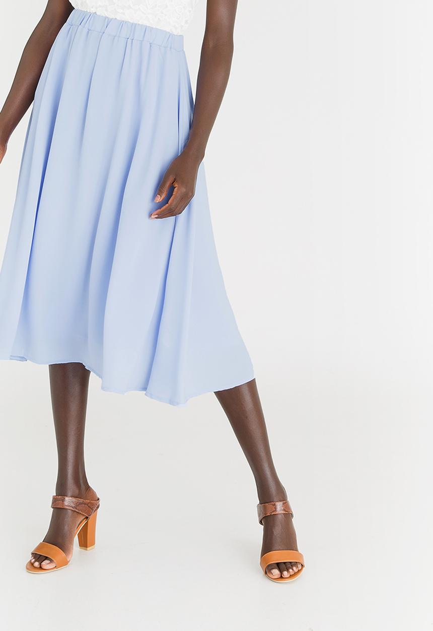 edit - Midi Flared Skirt Pale Blue