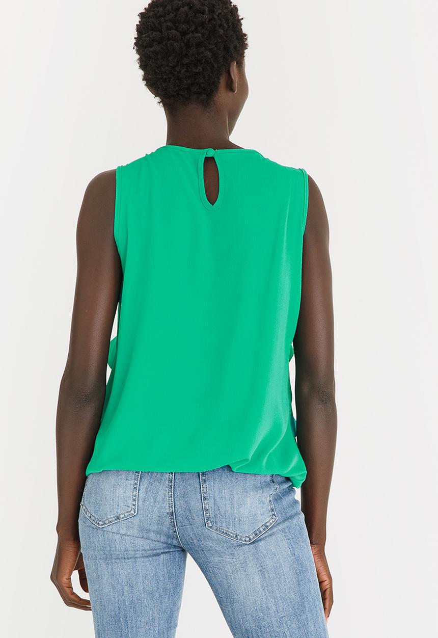 edit - Sleeveless Layered Blouse Green