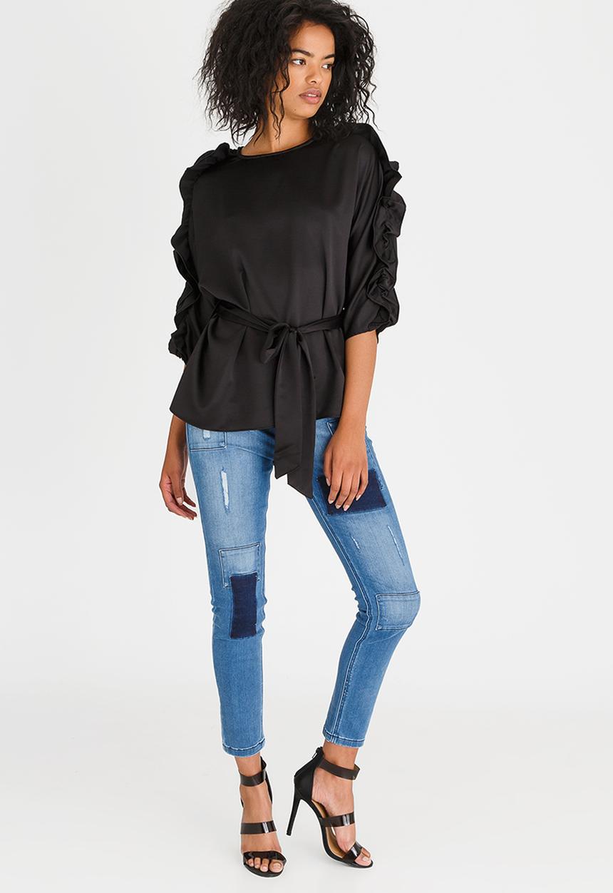 STYLE REPUBLIC - Frill Detail Blouse Black