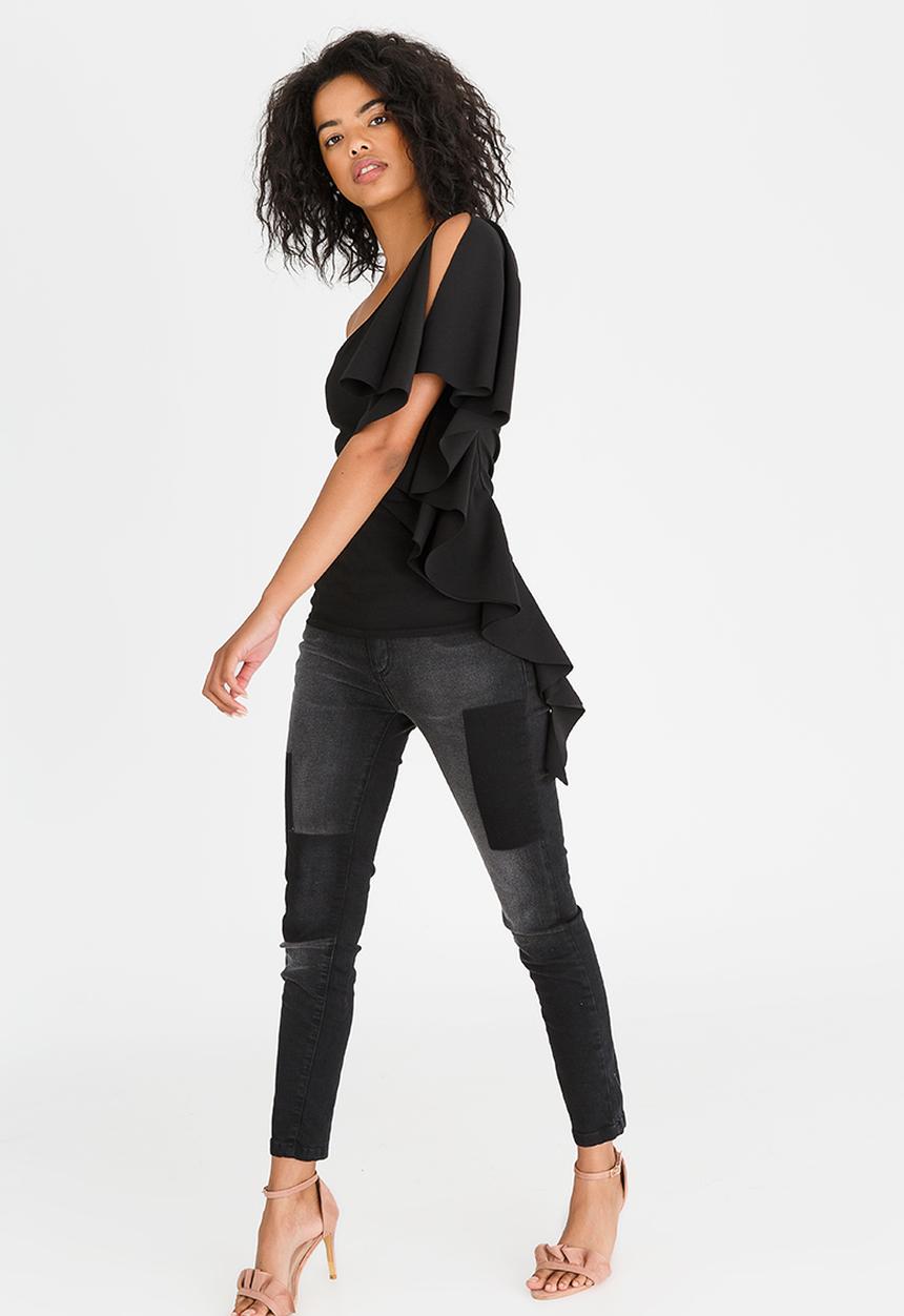 STYLE REPUBLIC - One Shoulder Top Black