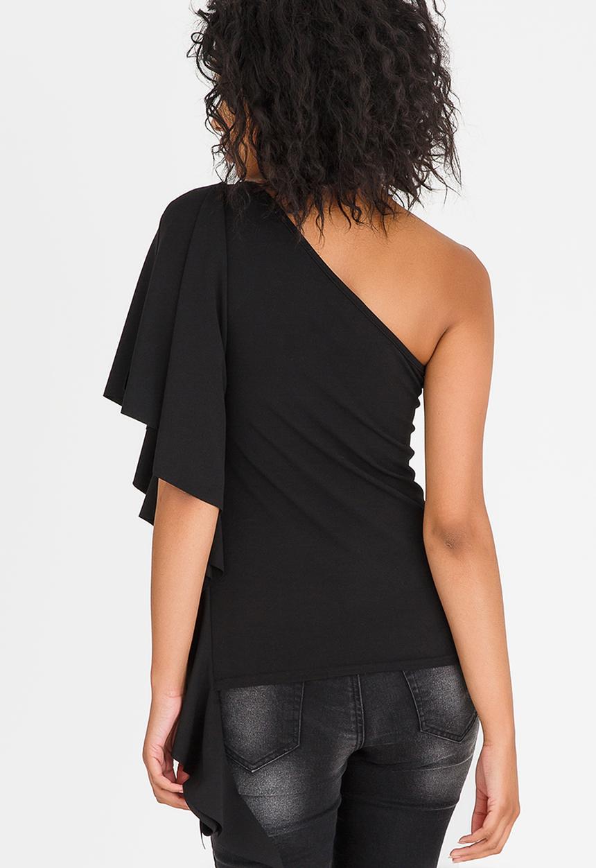 STYLE REPUBLIC - One Shoulder Top Black