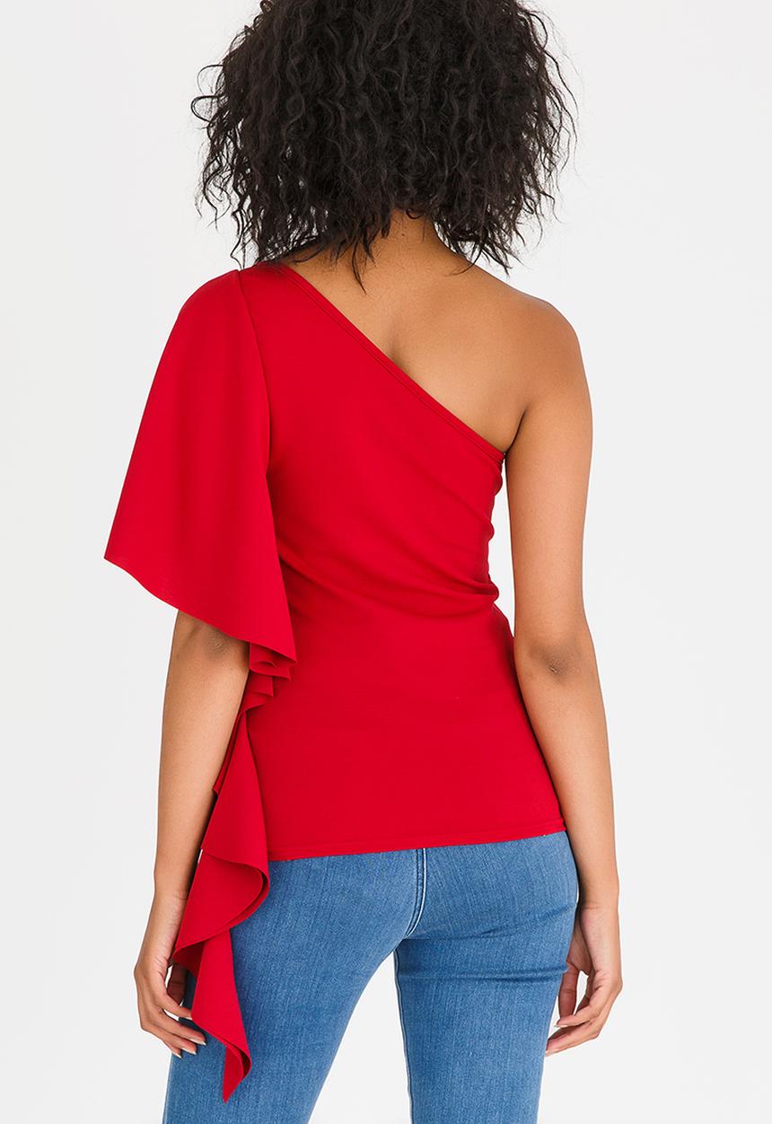 STYLE REPUBLIC - One Shoulder Top Red