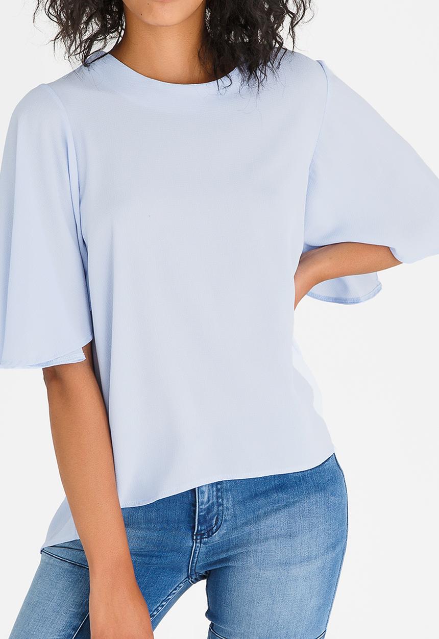 STYLE REPUBLIC - Oversized Bell Sleeve Blouse Pale Blue