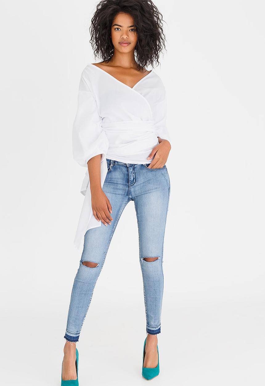 STYLE REPUBLIC - Structured Wrap Blouse White