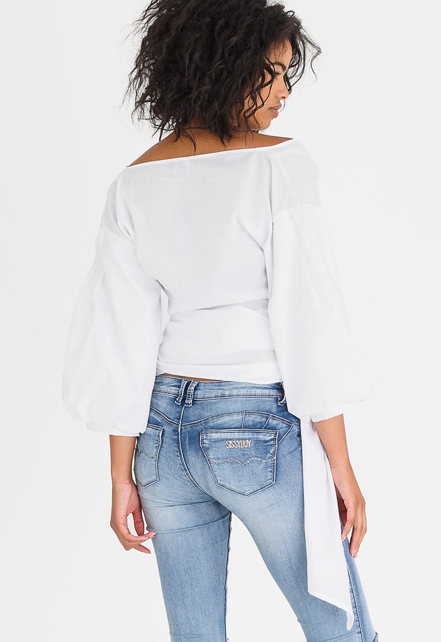 STYLE REPUBLIC - Structured Wrap Blouse White