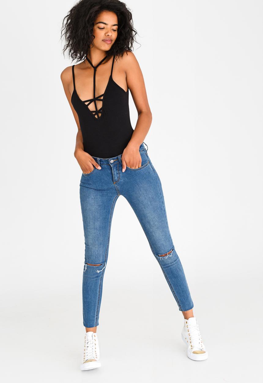STYLE REPUBLIC - Strap Detail Bodysuit Black