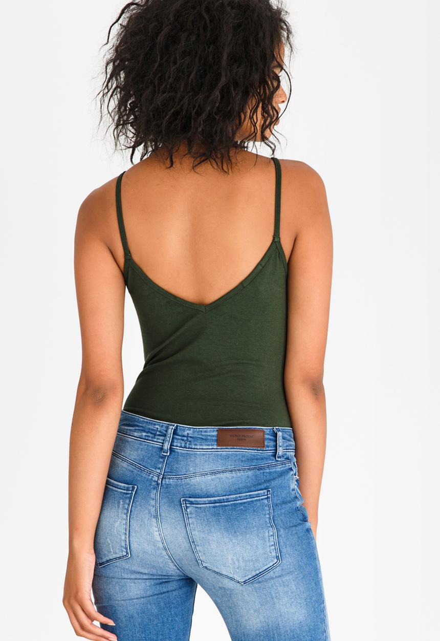 STYLE REPUBLIC - Strap Detail Bodysuit Dark Green