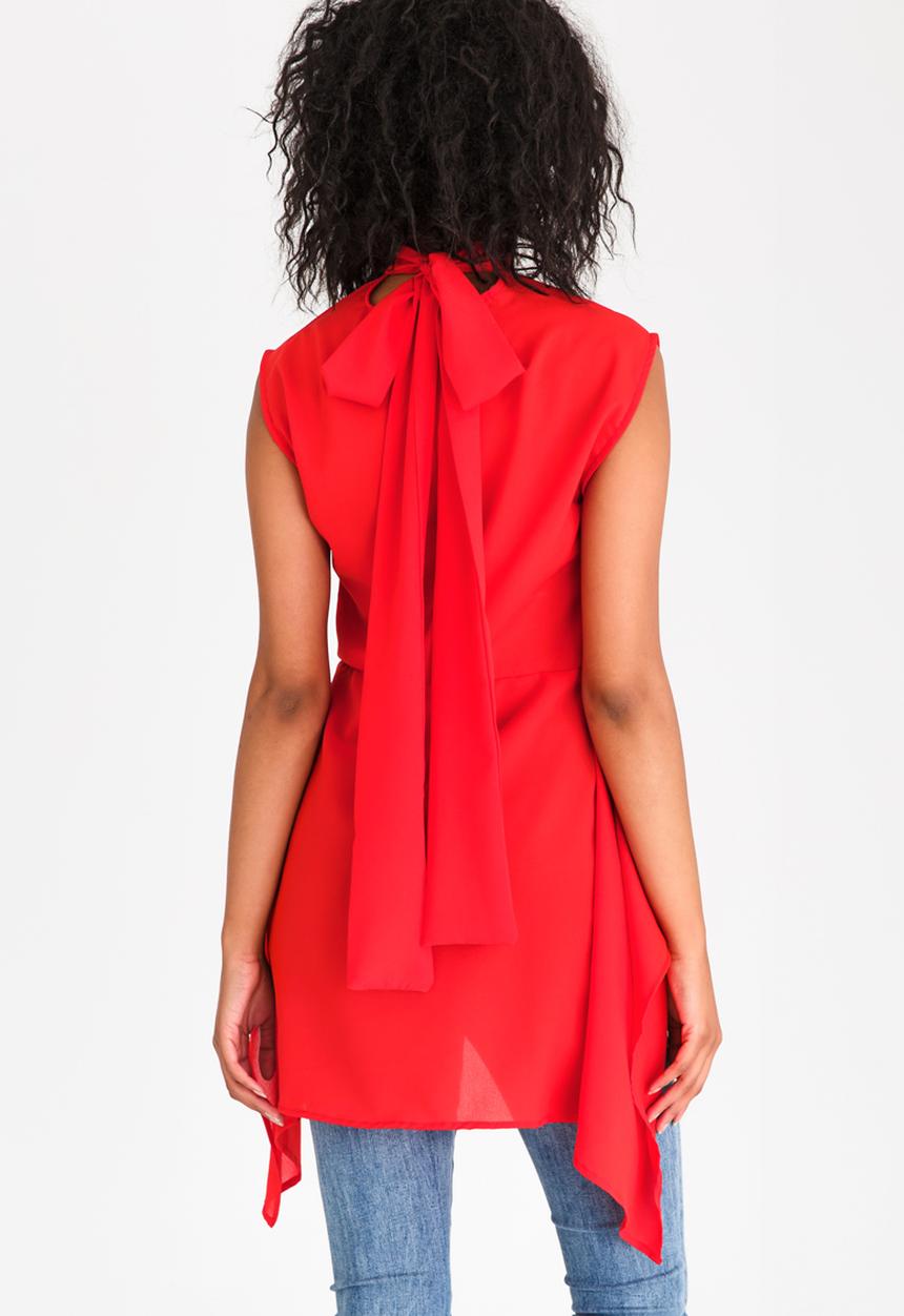 STYLE REPUBLIC - High Neck Blouse Red