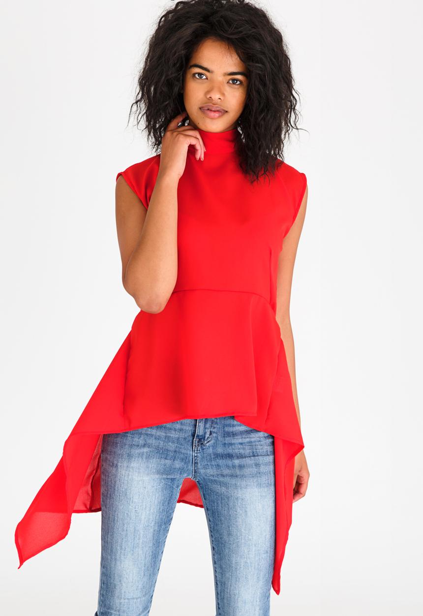 STYLE REPUBLIC - High Neck Blouse Red
